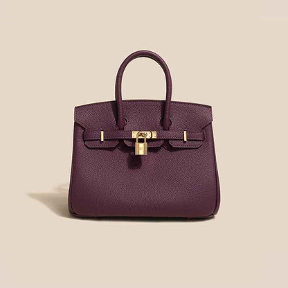 2024 top layer cowhide women's bag high-end platinum bag fashionable temperament genuine leather women's bag classic all-match handbag