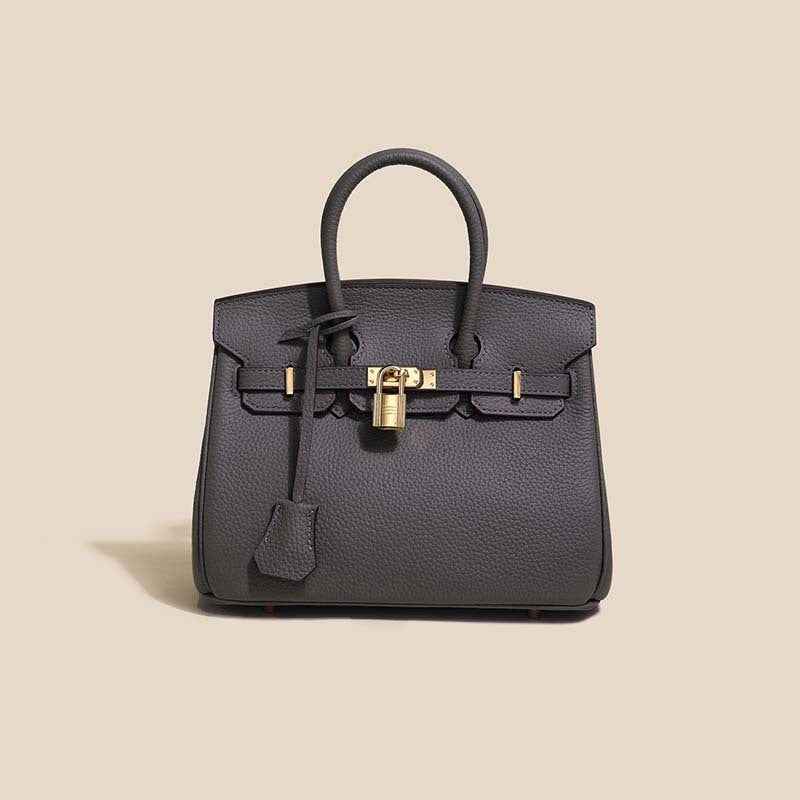 2024 top layer cowhide women's bag high-end platinum bag fashionable temperament genuine leather women's bag classic all-match handbag