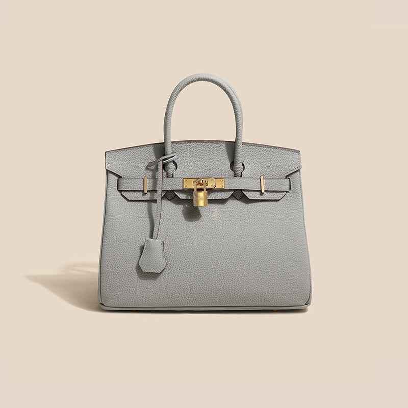 2024 top layer cowhide women's bag high-end platinum bag fashionable temperament genuine leather women's bag classic all-match handbag