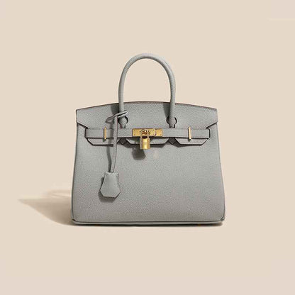 2024 top layer cowhide women's bag high-end platinum bag fashionable temperament genuine leather women's bag classic all-match handbag