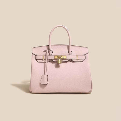 2024 top layer cowhide women's bag high-end platinum bag fashionable temperament genuine leather women's bag classic all-match handbag