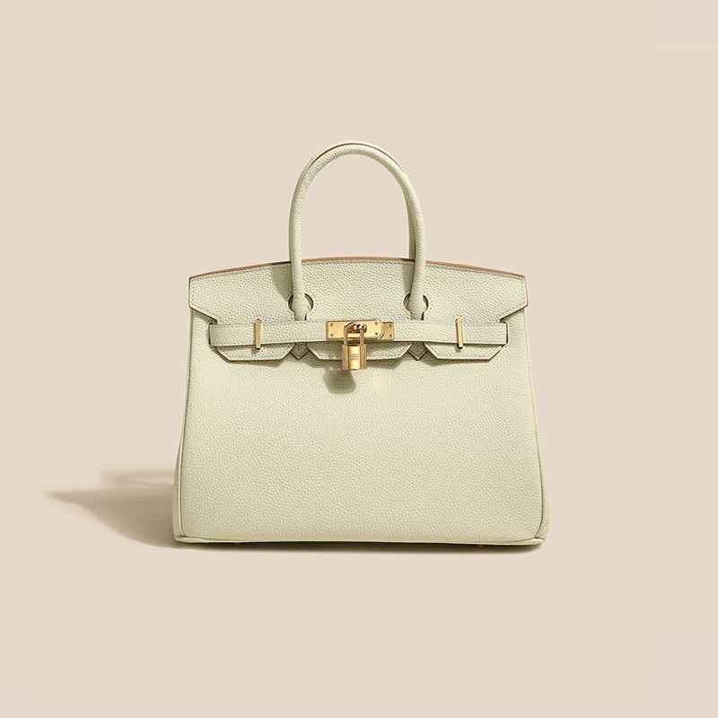 2024 top layer cowhide women's bag high-end platinum bag fashionable temperament genuine leather women's bag classic all-match handbag