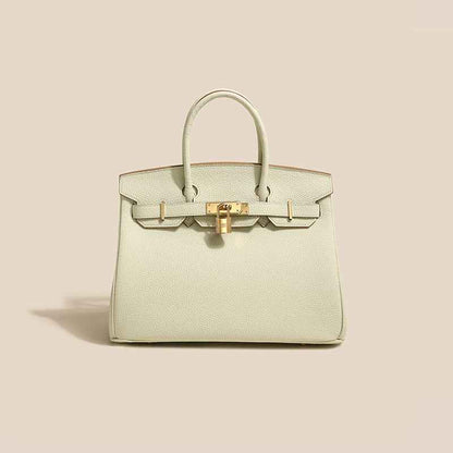 2024 top layer cowhide women's bag high-end platinum bag fashionable temperament genuine leather women's bag classic all-match handbag