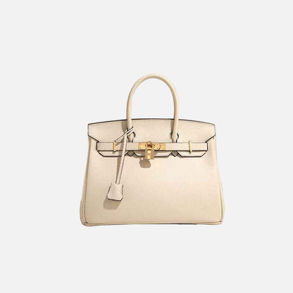 2024 top layer cowhide women's bag high-end platinum bag fashionable temperament genuine leather women's bag classic all-match handbag