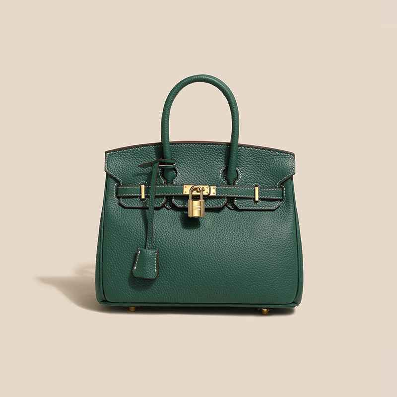 2024 top layer cowhide women's bag high-end platinum bag fashionable temperament genuine leather women's bag classic all-match handbag