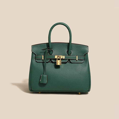 2024 top layer cowhide women's bag high-end platinum bag fashionable temperament genuine leather women's bag classic all-match handbag