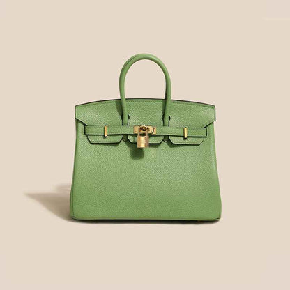 2024 top layer cowhide women's bag high-end platinum bag fashionable temperament genuine leather women's bag classic all-match handbag