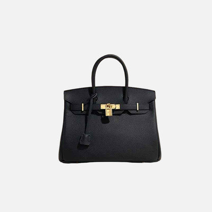 2024 top layer cowhide women's bag high-end platinum bag fashionable temperament genuine leather women's bag classic all-match handbag