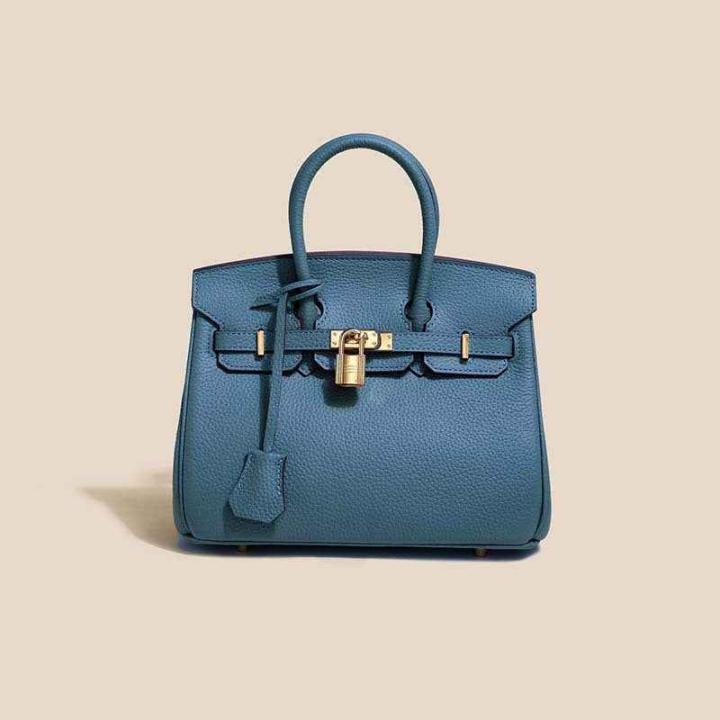 2024 top layer cowhide women's bag high-end platinum bag fashionable temperament genuine leather women's bag classic all-match handbag