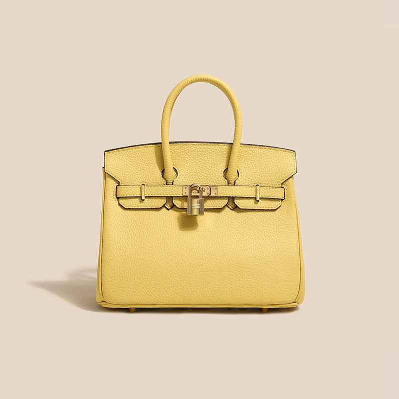 2024 top layer cowhide women's bag high-end platinum bag fashionable temperament genuine leather women's bag classic all-match handbag