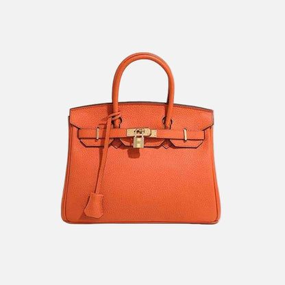 2024 top layer cowhide women's bag high-end platinum bag fashionable temperament genuine leather women's bag classic all-match handbag