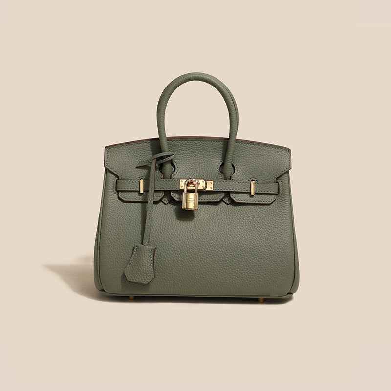 2024 top layer cowhide women's bag high-end platinum bag fashionable temperament genuine leather women's bag classic all-match handbag